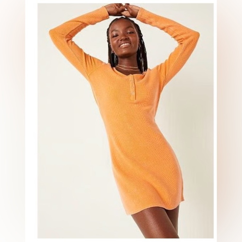 PINK Victoria's Secret Orange Long Sleeve Dress